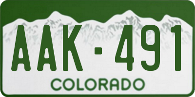 CO license plate AAK491