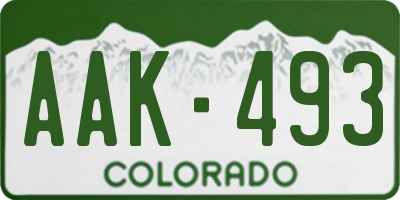 CO license plate AAK493
