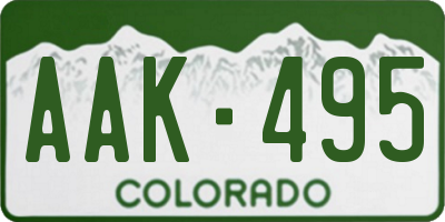 CO license plate AAK495