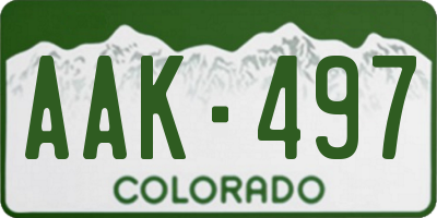 CO license plate AAK497