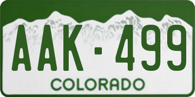 CO license plate AAK499