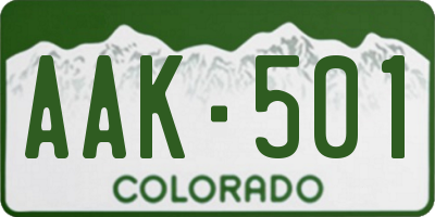 CO license plate AAK501