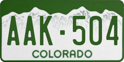 CO license plate AAK504