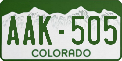 CO license plate AAK505