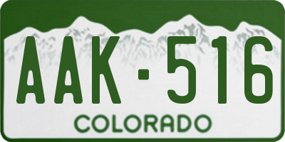 CO license plate AAK516
