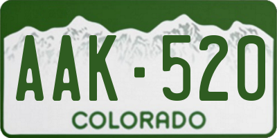 CO license plate AAK520