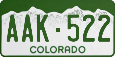CO license plate AAK522