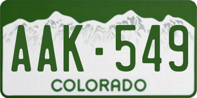 CO license plate AAK549