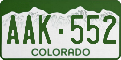 CO license plate AAK552