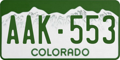 CO license plate AAK553