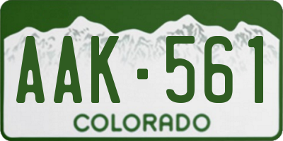 CO license plate AAK561