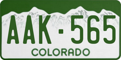 CO license plate AAK565