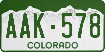 CO license plate AAK578