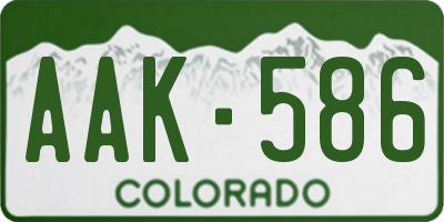 CO license plate AAK586
