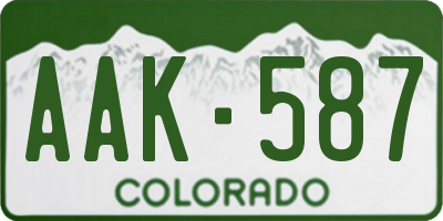 CO license plate AAK587