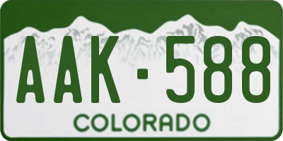 CO license plate AAK588
