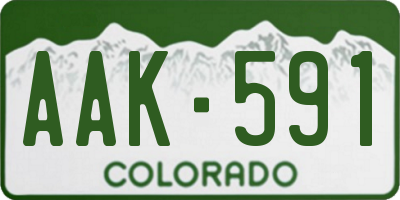 CO license plate AAK591