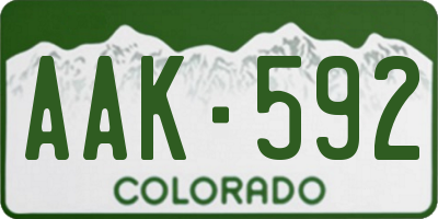 CO license plate AAK592
