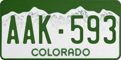 CO license plate AAK593