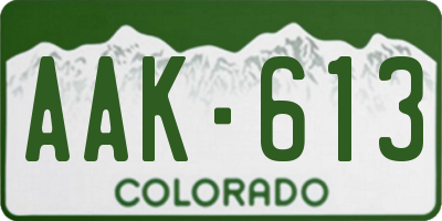 CO license plate AAK613