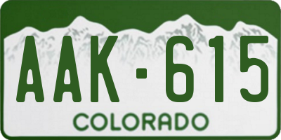 CO license plate AAK615