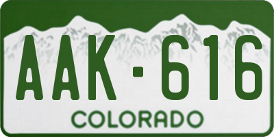 CO license plate AAK616