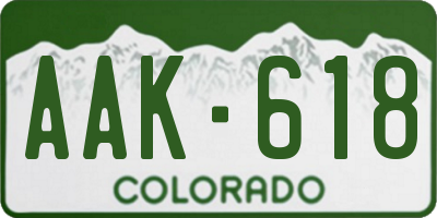 CO license plate AAK618