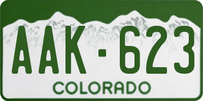 CO license plate AAK623