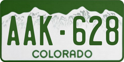 CO license plate AAK628