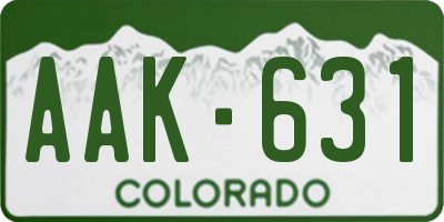 CO license plate AAK631