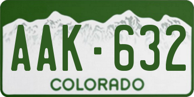 CO license plate AAK632