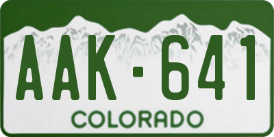 CO license plate AAK641