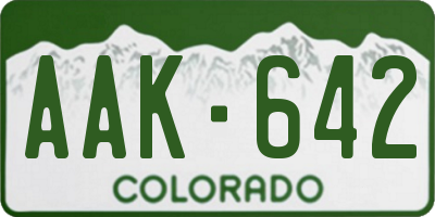 CO license plate AAK642