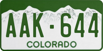 CO license plate AAK644