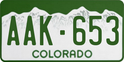 CO license plate AAK653