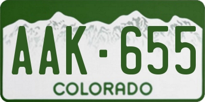 CO license plate AAK655