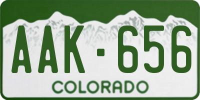 CO license plate AAK656