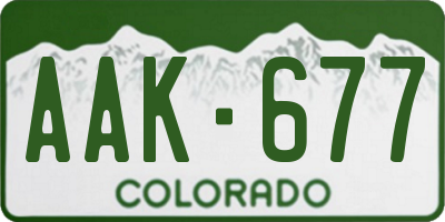 CO license plate AAK677