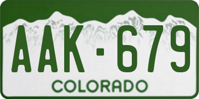 CO license plate AAK679