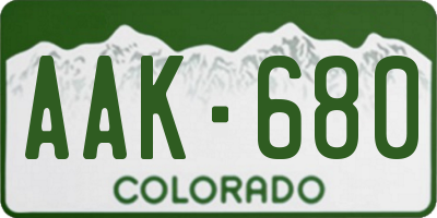 CO license plate AAK680