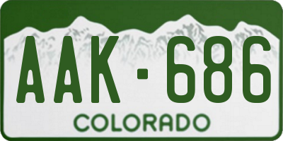 CO license plate AAK686