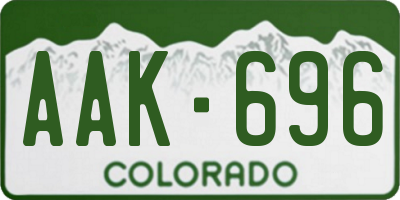 CO license plate AAK696