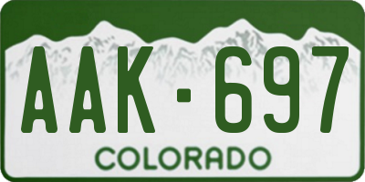 CO license plate AAK697