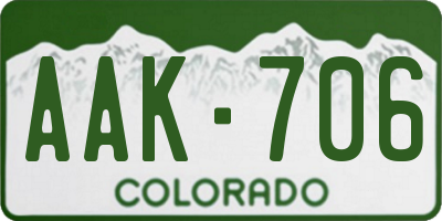 CO license plate AAK706