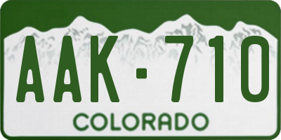 CO license plate AAK710