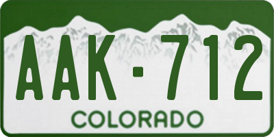 CO license plate AAK712