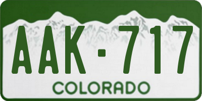 CO license plate AAK717