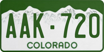 CO license plate AAK720