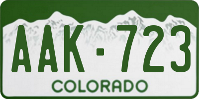 CO license plate AAK723