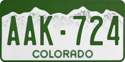 CO license plate AAK724